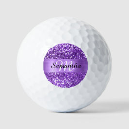 Pelotas De Golf Monograma de tira de lámina de purpurina brillante