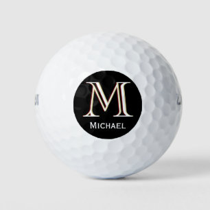 Pelotas De Golf Monograma de tres capas personalizado con nombre
