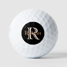 Pelotas De Golf Monograma de tres capas personalizado con nombre
