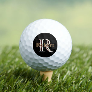 Pelotas De Golf Monograma de tres capas personalizado con nombre