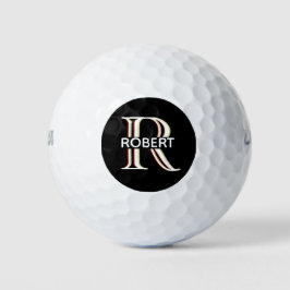 Pelotas De Golf Monograma de tres capas personalizado con nombre