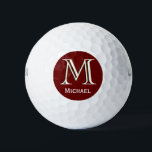 Pelotas De Golf Monograma de tres capas personalizado con nombre<br><div class="desc">UNA CAPA ÚNICA DEL MONOGRAMA. Vean de cerca y verán tres colores, lo que le da la sensación de profundidad. Personalizado adicionalmente con el nombre. Idea especial para un regalo o para que lo disfrutes por ti mismo. Si tiene alguna pregunta de diseño o una solicitud especial, envíe un correo...</div>