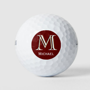 Pelotas De Golf Monograma de tres capas personalizado con nombre