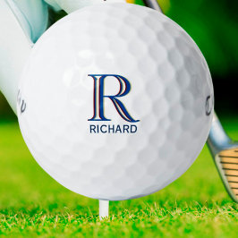 Pelotas De Golf Monograma de tres capas personalizado con nombre