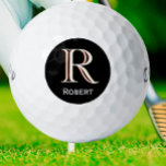 Pelotas De Golf Monograma de tres capas personalizado con nombre<br><div class="desc">UNA CAPA ÚNICA DEL MONOGRAMA. Vean de cerca y verán tres colores, lo que le da la sensación de profundidad. Personalizado adicionalmente con el nombre. Perfecto como regalos del padre para papá, regalos para abuelo, esposo, novio, mejor hombre, padrinos y más. O, ¡podrías disfrutar por ti mismo! Si tiene alguna...</div>