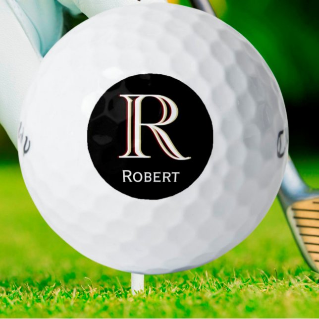 Pelotas De Golf Monograma de tres capas personalizado con nombre (Subido por el creador)