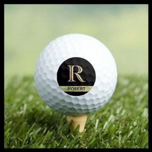 Pelotas De Golf Monograma de tres capas personalizado con nombre
