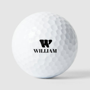 Pelotas De Golf Monograma de tres capas personalizado con nombre