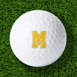 Pelotas De Golf Monograma de variación amarilla<br><div class="desc">Elevar el juego con bolas de golf personalizado con una letra en negrita estilo colegiado. Personaliza el diseño con tus colores favoritos para que coincidan con tu equipo deportivo o con un estilo único. Estas elegantes pelotas de golf hacen de su equipo un lugar destacado o un regalo para los...</div>
