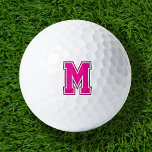 Pelotas De Golf Monograma de variación rosa<br><div class="desc">Elevar el juego con bolas de golf personalizado con una letra en negrita estilo colegiado. Personaliza el diseño con tus colores favoritos para que coincidan con tu equipo deportivo o con un estilo único. Estas elegantes pelotas de golf hacen de su equipo un lugar destacado o un regalo para los...</div>