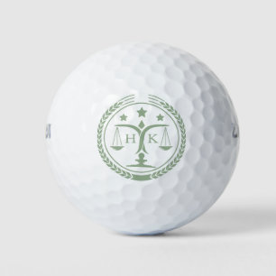 Pelotas De Golf Monograma del logo de Sage Green Justice