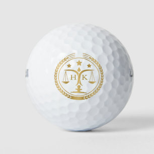 Pelotas De Golf Monograma del logotipo de Gold Justice