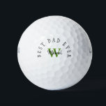 Pelotas De Golf Monograma del mejor papá<br><div class="desc">Mejor Monograma de Golf de Papá Nunca. Día del Padre y Cumpleaños.</div>