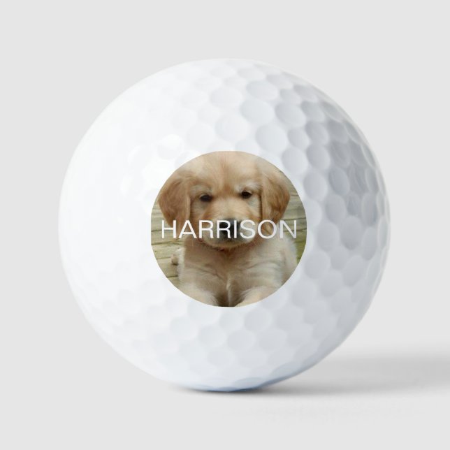 Pelotas De Golf Monograma del nombre de la foto del personalizado  (Anverso)