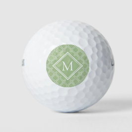 Pelotas De Golf Monograma del patrón de sabio y diamante blanco