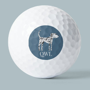 Pelotas De Golf Monograma del perro Dalmatian divertido