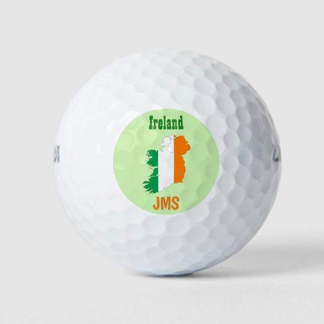 Pelotas De Golf Monograma del Personalizado de mapas de bandera de (Anverso)