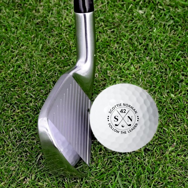 Pelotas De Golf Monograma del Personalizado "Sigue al líder" (Subido por el creador)