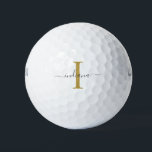 Pelotas De Golf Monograma Dorado Gris Script Nombre Papá Moderno C<br><div class="desc">Palo de canto de oro Gris Monograma moderno de canto Ping Pong puede editar fácilmente con su nombre e inicial pulsando el botón "Personalizar". Cambie completamente los colores del texto y del fondo cuando seleccione el vínculo "Personalizar este".</div>