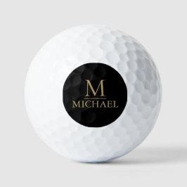 Pelotas De Golf Monograma dorado personalizado