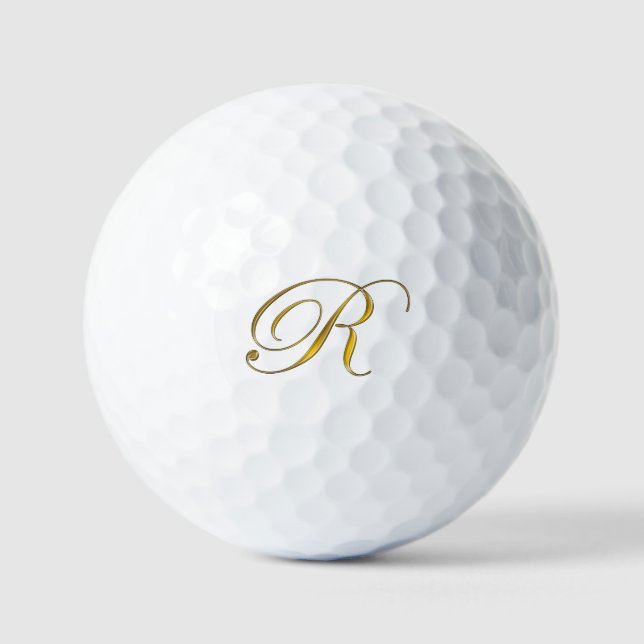 Pelotas De Golf Monograma dorado R (Anverso)