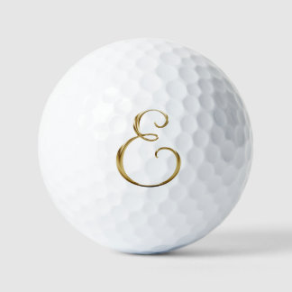 Pelotas De Golf Monograma E metálico en oro falso