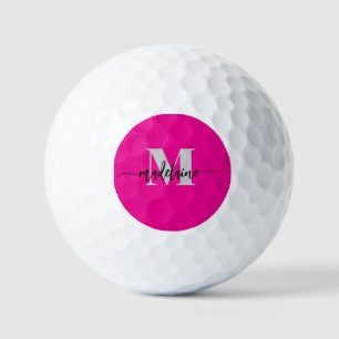 Pelotas De Golf Monograma elegante negro negro personal