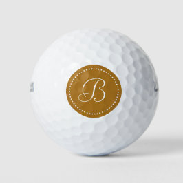 Pelotas De Golf Monograma en dorado mate con puntos