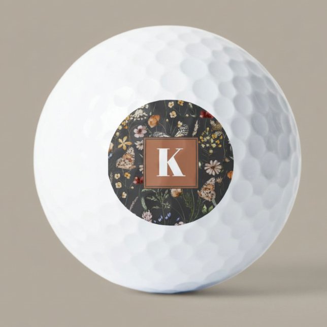 Pelotas De Golf Monograma Floral Moderno (Subido por el creador)