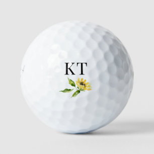 Pelotas De Golf Monograma girasol personalizado