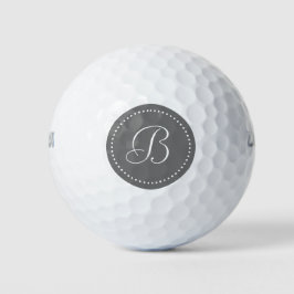 Pelotas De Golf Monograma Gris con Puntos