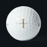 Pelotas De Golf Monograma Gris dorado Nombre moderno<br><div class="desc">Palo de canto de oro Gris Monograma moderno de canto Ping Pong puede editar fácilmente con su nombre e inicial pulsando el botón "Personalizar". Cambie completamente los colores del texto y del fondo cuando seleccione el vínculo "Personalizar este".</div>