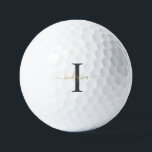 Pelotas De Golf Monograma Gris Nombre equipo Deporte<br><div class="desc">Nombre del guión del monograma gris dorado Las modernas bolas de golf se pueden editar fácilmente con su nombre e inicial pulsando el botón "Personalizar". Cambie completamente los colores del texto y del fondo cuando seleccione el vínculo "Personalizar este".</div>
