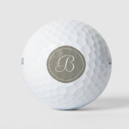 Pelotas De Golf Monograma Gris Plateado Aluminio con Puntos