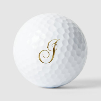 Pelotas De Golf Monograma I metálico en oro falso