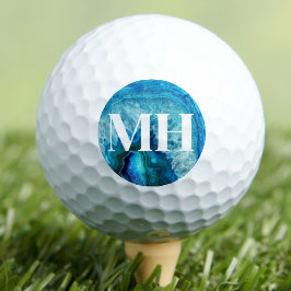 Pelotas De Golf Monograma inicial de Agate Golfer moderno