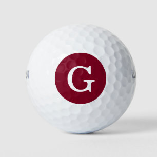 Pelotas De Golf Monograma inicial de Borgoña