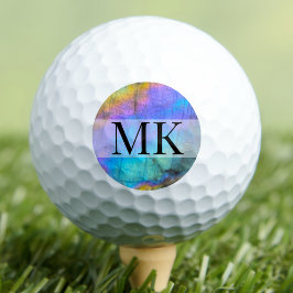 Pelotas De Golf Monograma Inicial de Color Moderno