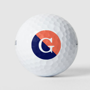 Pelotas De Golf Monograma inicial de la Marina Coral Azul 2 Tone D