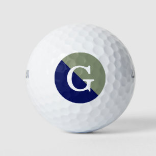 Pelotas De Golf Monograma inicial de la máscara de tono azul de la