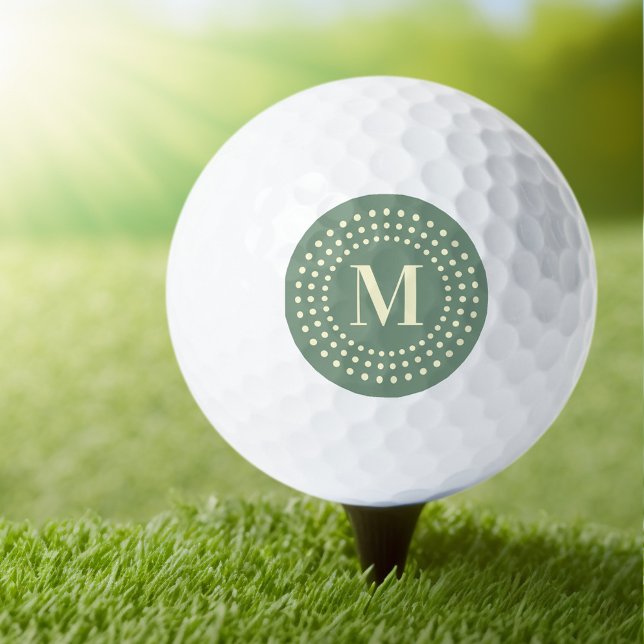 Pelotas De Golf Monograma inicial de los puntos radiales retro sal (Subido por el creador)