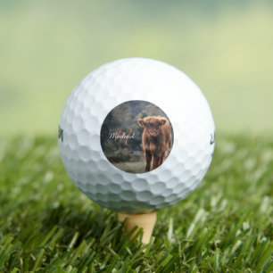 Pelotas De Golf Monograma inicial de ternera bovina de montaña de