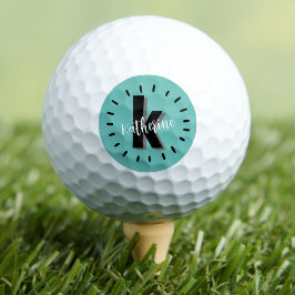 Pelotas De Golf Monograma Inicial Moderno