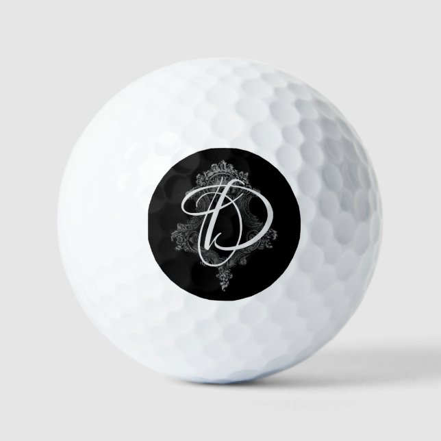 Pelotas De Golf Monograma inicial personalizado (Anverso)