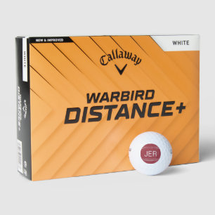 Pelotas De Golf Monograma inicial personalizado rojo carmesí para