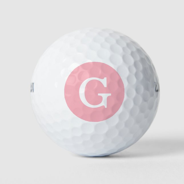 Pelotas De Golf Monograma inicial rosado (Anverso)