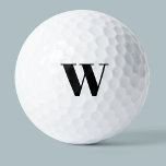 Pelotas De Golf Monograma inicial simple<br><div class="desc">Diseño inicial de monograma minimalista de tipografía moderna que se puede cambiar para personalizar.</div>