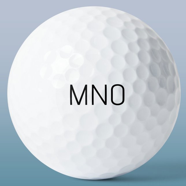 Pelotas De Golf Monograma inicial simple (Simple monogram initials personalized modern typography golf ball)