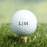 Pelotas De Golf Monograma inicial simple personalizado<br><div class="desc">Personalizado bola de golf con un diseño sencillo pero elegante con su monograma de dos letras en blanco y negro clásico. Estas pelotas de golf premium y personalizadas son un regalo excelente para el golfista en su vida por el Día del Padre,  Navidades o cumpleaños.</div>