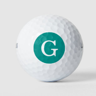 Pelotas De Golf Monograma inicial Verde azulado oscuro